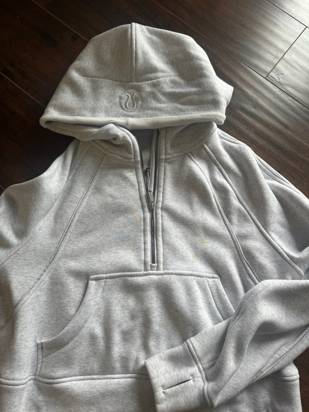 lululemon athletica Light Gray Half-Zip Hooded Sweater